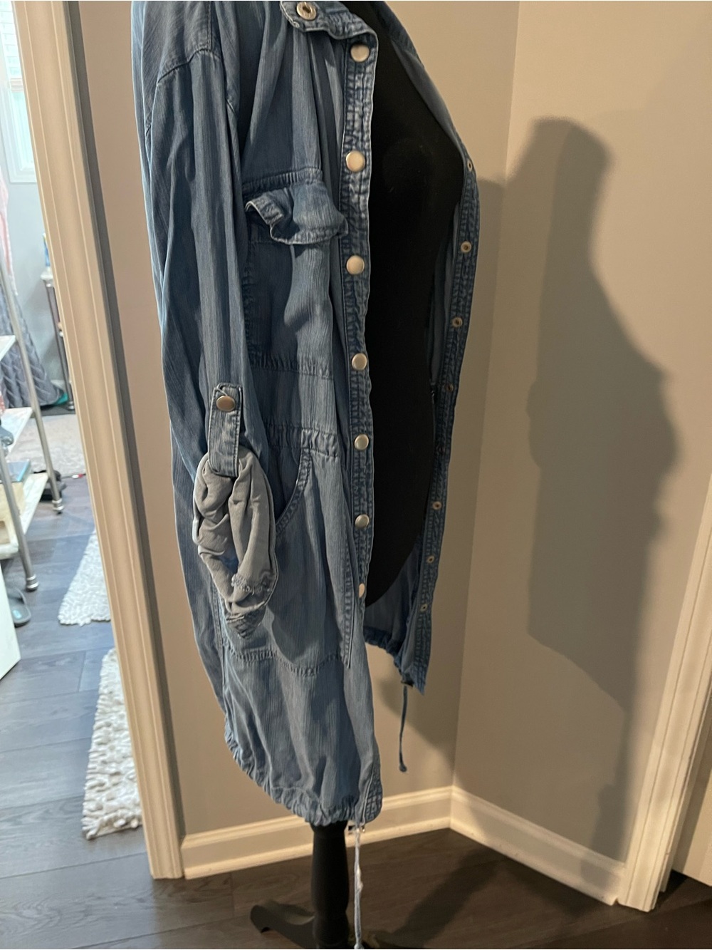Light blue woman’s lightweight denim jacket
